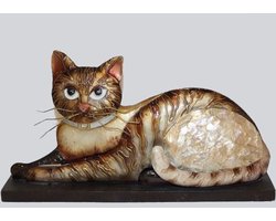 AL - Decoratie - Kat Liggend - 28 x 15 cm