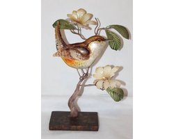 AL - Decoratie - Vogel Op Tak - 26 x 19 cm