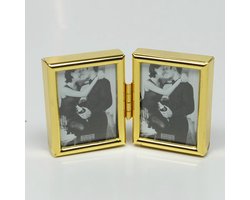AL - Gouden 2 luik fotolijst voor foto formaat 4x5cm