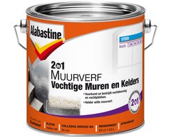 Alabastine 2 in 1 Vochtige Muren en Kelders Muurverf - Helder wit - 2,5 liter