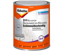 Alabastine muurverf badkamer en keuken schimmelbestendig - grijs - 1 liter
