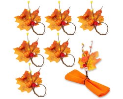 aladdien - Pompoen Servetringen - Vintage Tafeldecoratie - 6 Stuks - Halloween Decoratie - Perfect voor Feesten - Origineel Design - Geschikt voor T...