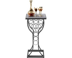 aladdien - Wijnrek - Wijnopslagorganizer - Marmeren tafelblad - 11 flessen - Metalen meubel - Voor binnengebruik - 38 x 30 x 85 cm