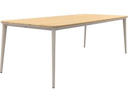 Alaska tuintafel - teak/aluminium - mokka - 240x100 cm.