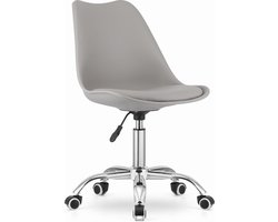 ALBA Bureaustoel Grijs, Ergonomisch Design, Verstelbare Zithoogte, Chrome Basis. Perfect voor Kinderkamer of Kantoor. Max. 110 kg