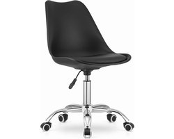 ALBA Bureaustoel Zwart, Ergonomisch Design, Verstelbare Zithoogte, Chrome Basis. Perfect voor Kinderkamer of Kantoor. Max. 110 kg