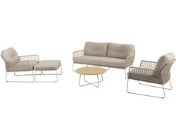 Albano stoel bank loungeset 5 delig latte rope Taste 4SO
