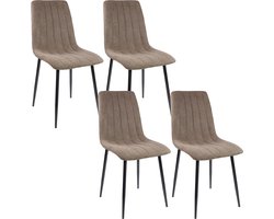 Albatros Garda Eetkamerstoelen Set van 4, Bruin - Comfortabele gestoffeerde stoel, modern en stijlvol - Elegante keukenstoel, eetkamerstoel of eettafelstoel in retro look