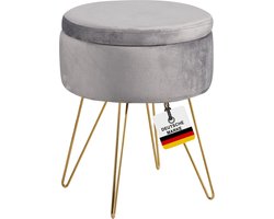 Albatros Kruk met Opbergruimte Cannes - Kruk met Opbergruimte, Modern Ontwerp, Edele Fluwelen of Sherpa Bekleding - Kruk of Bank met Opbergruimte - Optimaal als Voetenbankje of Kaptafel Kruk