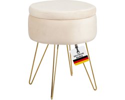 Albatros Kruk met Opbergruimte Cannes - Kruk met Opbergruimte, Modern Ontwerp, Edele Fluwelen of Sherpa Bekleding - Kruk of Bank met Opbergruimte - Optimaal als Voetenbankje of Kaptafel Kruk