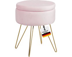 Albatros Kruk met Opbergruimte Cannes - Kruk met Opbergruimte, Modern Ontwerp, Edele Fluwelen of Sherpa Bekleding - Kruk of Bank met Opbergruimte - Optimaal als Voetenbankje of Kaptafel Kruk