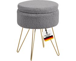 Albatros Kruk met Opbergruimte Cannes - Kruk met Opbergruimte, Modern Ontwerp, Edele Fluwelen of Sherpa Bekleding - Kruk of Bank met Opbergruimte - Optimaal als Voetenbankje of Kaptafel Kruk
