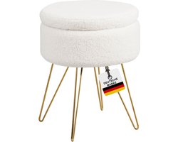 Albatros Kruk met Opbergruimte Cannes - Kruk met Opbergruimte, Modern Ontwerp, Edele Fluwelen of Sherpa Bekleding - Kruk of Bank met Opbergruimte - Optimaal als Voetenbankje of Kaptafel Kruk