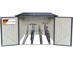 Albatros Premium fietsgarage - gegalvaniseerd metaal in antraciet (RAL 7016) | 259x313x192cm | voor maximaal 4 fietsen | weerbestendige fietsgarage, afsluitbaar