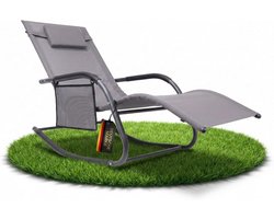 Albatros Premium tuinstoel X-FORM | schommelstoel relaxstoel tuinstoel | met hoofdkussen | weerbestendige ergonomische relaxstoel | belastbaar tot 160kg