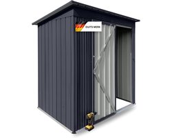 Albatros Profi gereedschapsschuur S - gegalvaniseerd metaal in antraciet (RAL 7016) | 161x86x154cm, 2,1m³ | incl. slot & gereedschapshaken | weerbestendig gereedschapsschuurtje, tuinkast, gereedschapsschuurtje