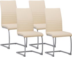 ALBATROS Sledestoel Murano, Beige - Schommelstoel Set van 4 met Modern Ontwerp en Kunstleren Bekleding - Keukenstoel, Gestoffeerde Eetkamerstoel, Eettafelstoel