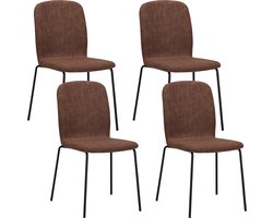 Albatros Stapelstoel ENNA Set van 4, Bruin - Stapelbare Vergaderstoel - Bezoekersstoel, Comfortabele Stoelen voor Wachtkamer