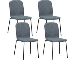 Albatros Stapelstoel ENNA Set van 4, Grijs - Stapelbare Vergaderstoel - Bezoekersstoel, Comfortabele Stoelen voor Wachtkamer