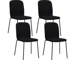 Albatros Stapelstoel ENNA Set van 4, Zwart - Stapelbare Vergaderstoel - Bezoekersstoel, Comfortabele Stoelen voor Wachtkamer