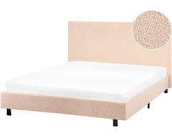 ALBI - Tweepersoonsbed - Beige - 120 x 200 cm - Bouclé