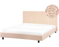 ALBI - Tweepersoonsbed - Beige - 140 x 200 cm - Bouclé