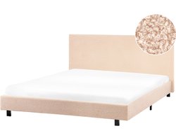 ALBI - Tweepersoonsbed - Beige - 160 x 200 cm - Bouclé