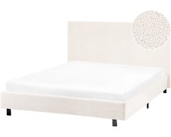 ALBI - Tweepersoonsbed - Gebroken wit - 120 x 200 cm - Bouclé