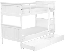 ALBON - Stapelbed met opbergruimte - Wit - 90 x 200 cm - Dennenhout