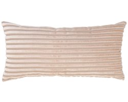 Alburry Cushion - Wierkussen - Decoratief kussen - Zachte gemengde vezels - 30x60 cm - Beige - Subtiele gestreepte textuur - Duurzaam en elegant