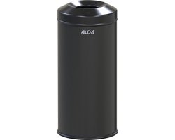 ALDA, Brandwerende prullenbak – 12L - 43xØ20 cm – zwart – afvalbak – vuilnisbak