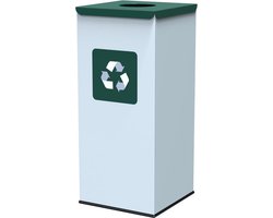 ALDA Eco - Square Nord White prullenbak 60L - Green