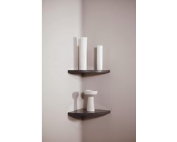 ALEDA STONE Hoekplank van marmer, wandplanken, design, badkamerplanken, 2 planken, eenvoudig, met montageset, intrekbare inbouw, 22,9 x 22,9 x 2 cm, Made in Italy, mat (Silk Buvex)