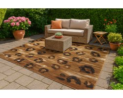Aledin Carpets Malabo - Tuintapijt - Vloerkleed 160x230 cm - Geel Zwart - Buitenkleed - Buitentapijt