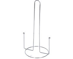 Alessandro Keukenrolhouder - voor 1 rol - metaal/rvs - zilver - 28 x 13 cm - aanrecht keukenrol houders