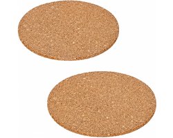 Alessandro Onderzetter voor pannen - set 2x - kurk - dia 18 cm - rond - hittebestendig - kookpannen/ovenschalen