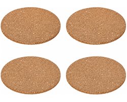Alessandro Onderzetter voor pannen - set 4x - kurk - dia 18 cm - rond - hittebestendig - kookpannen/ovenschalen