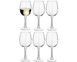 Alessandro Witte Wijnglazen King - 6x stuks - glas - 350 ml - H19 cm - ook voor rode wijn en rose
