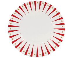 Alessi Delight - Serveerschaal - Porselein - 30 cm - Rood - Wit
