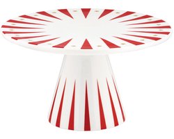 Alessi Delight - Taartplateau - Porselein - 22 x 22 cm - Rood - Wit