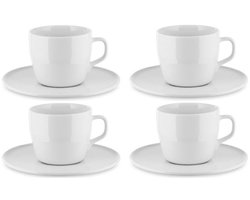 Alessi Itsumo - Koffiekop en schotel - 4-delige set - 15cl - wit