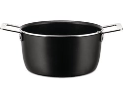 Alessi Kookpan Pots&Pans - AJM101/20 B - Zwart - ø 20 cm / 3.2 Liter - door Jasper Morrison