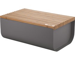 Alessi Mattina broodtrommel met snijplank donkergrijs