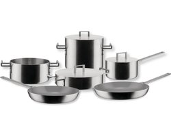 Alessi Pannenset Convivio + Koekenpannenset - ø 24 en 28 cm - 9 Delig