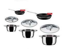 Alessi Pots&Pans-Pannenset-Met Deksels-8-Delig