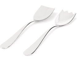 ​Alessi Saladebestek Nuovo Milano - 5180/14 - Ontworpen door Ettore Sottsass - Hoogwaardig 18/10 Roestvrij Staal - Elegant en Tijdloos Design - Vaatwasserbestendig - Ideaal voor het Serveren van Salades​