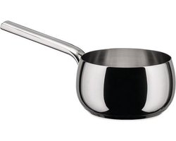 Alessi Steelpan Mami - SG105/14 - Ø 14,5 cm / 1 liter - Ontworpen door Stefano Giovannoni - Hoogwaardig 18/10 Roestvrij Staal - Geschikt voor Inductie - Vaatwasserbestendig - Modern en Functioneel Design voor Sauzen en Kleine Porties