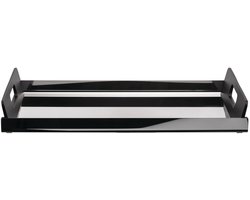 Alessi Vassily - Dienblad - met handgrepen - roestvrijstaal & Zwart melamine