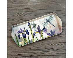 Alex Clark Dienblad Medium Dragonflies and Iris ~ Melamine Tray Libelle en Irissen