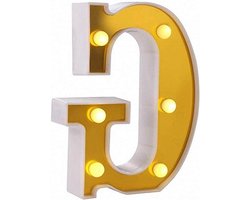 Alfabet Letterlamp - Decoratieve Verlichting - Feestdecoratie - Wandmontage of Vrijstaand - 16 cm Hoog - Warm Wit